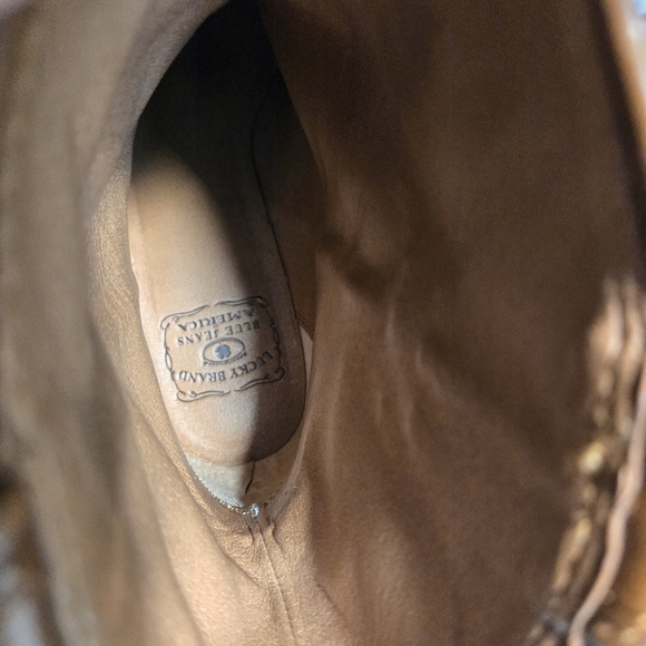 Lucky Brand Blue Jeans America Women's Brown Leather Western Boots size 8 NWOT - Picture 6 of 10